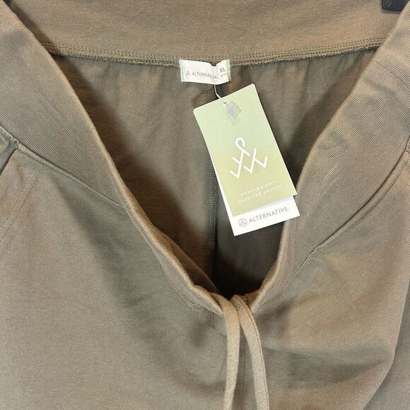 Alternative Men's XL Cotton Drawstring Lounge Casual Relax Shorts Olive - Picture 4 of 14